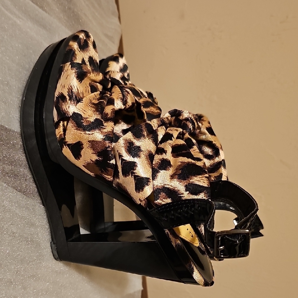 Leopard Print Women's Wedge Sandals